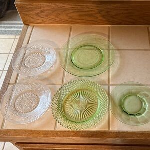 Set of Vintage Glass Plates